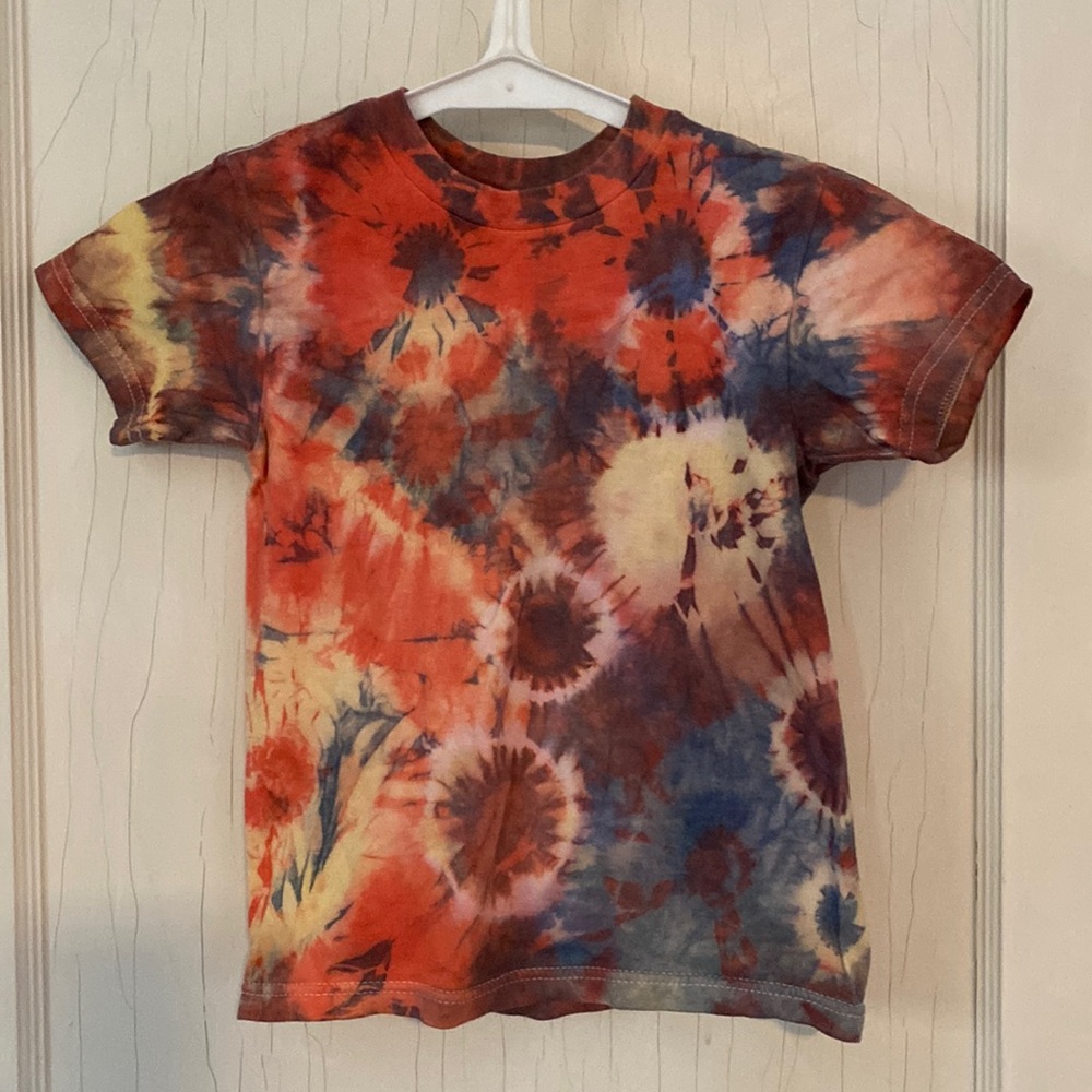 Custom tie dyed cotton t-shirt for small child